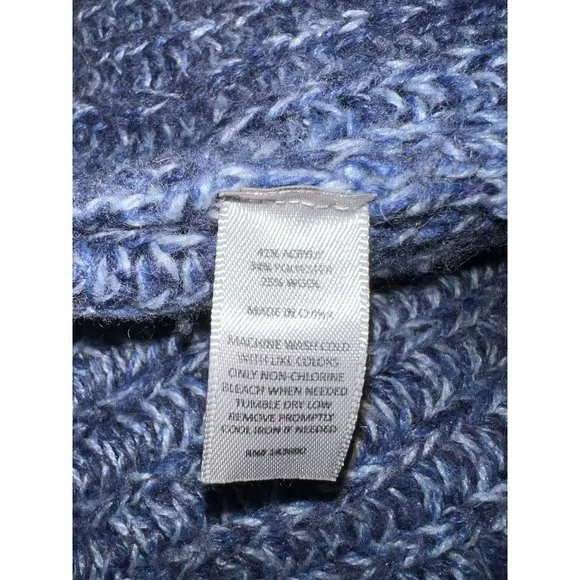 Larry Levine Blue Open Front Sweater Cardigan Thigh Length Womens Size Medium - Picture 7 of 8